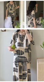 Sleepwear Women's Clothing Summer Blouse Cotton Silk New Thin Home Loose Casual Comfortable Premium Soft Simple  National Style Lootquake LLC
