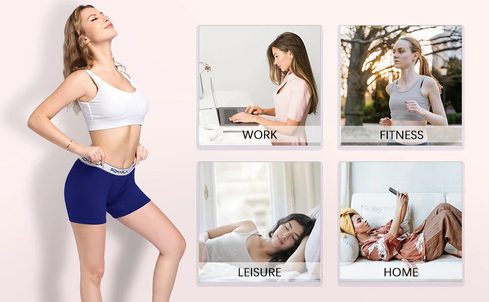 POKARLA 4PCS Women’s Cotton Boxer Underwear Ladies Soft Safety Panties Female Breathable Inseam Briefs Set Boy Shorts Plus Size Lootquake LLC
