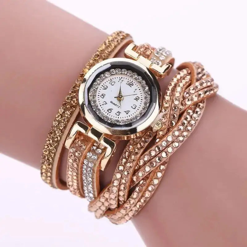 Long Strap Leather Watch Women Casual Rhinestone Dress Watch Ladies Bracelet Wristwatch Clock Relogios Feminino Reloj Mujer 2024