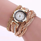 Long Strap Leather Watch Women Casual Rhinestone Dress Watch Ladies Bracelet Wristwatch Clock Relogios Feminino Reloj Mujer 2024