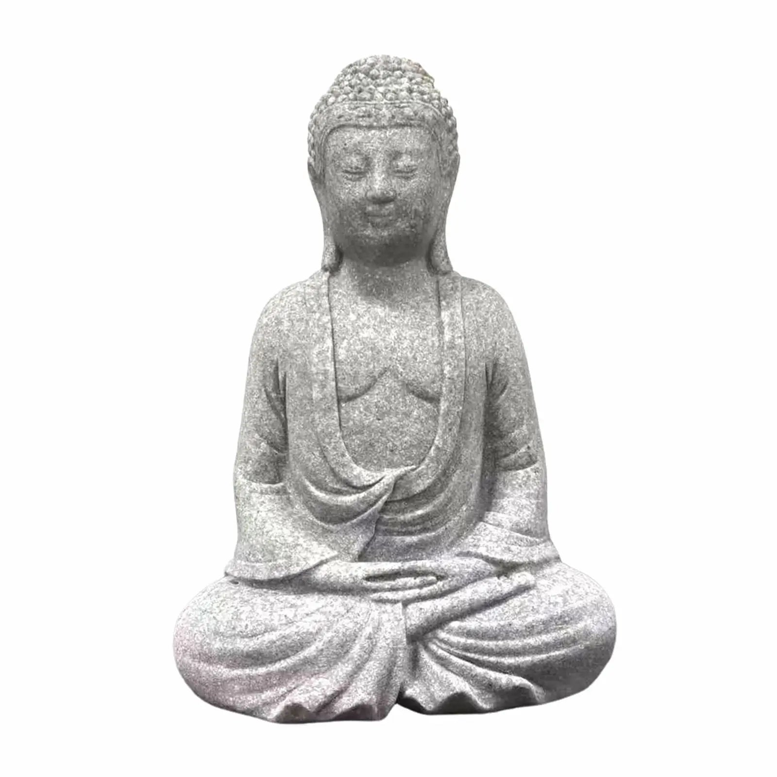 Buddha Statue Hand Carved Buddhism Decorative Figurine Buddha Sculpture for Living Room Home Shop Tabletop Indoor Outdoor Lootquake LLC