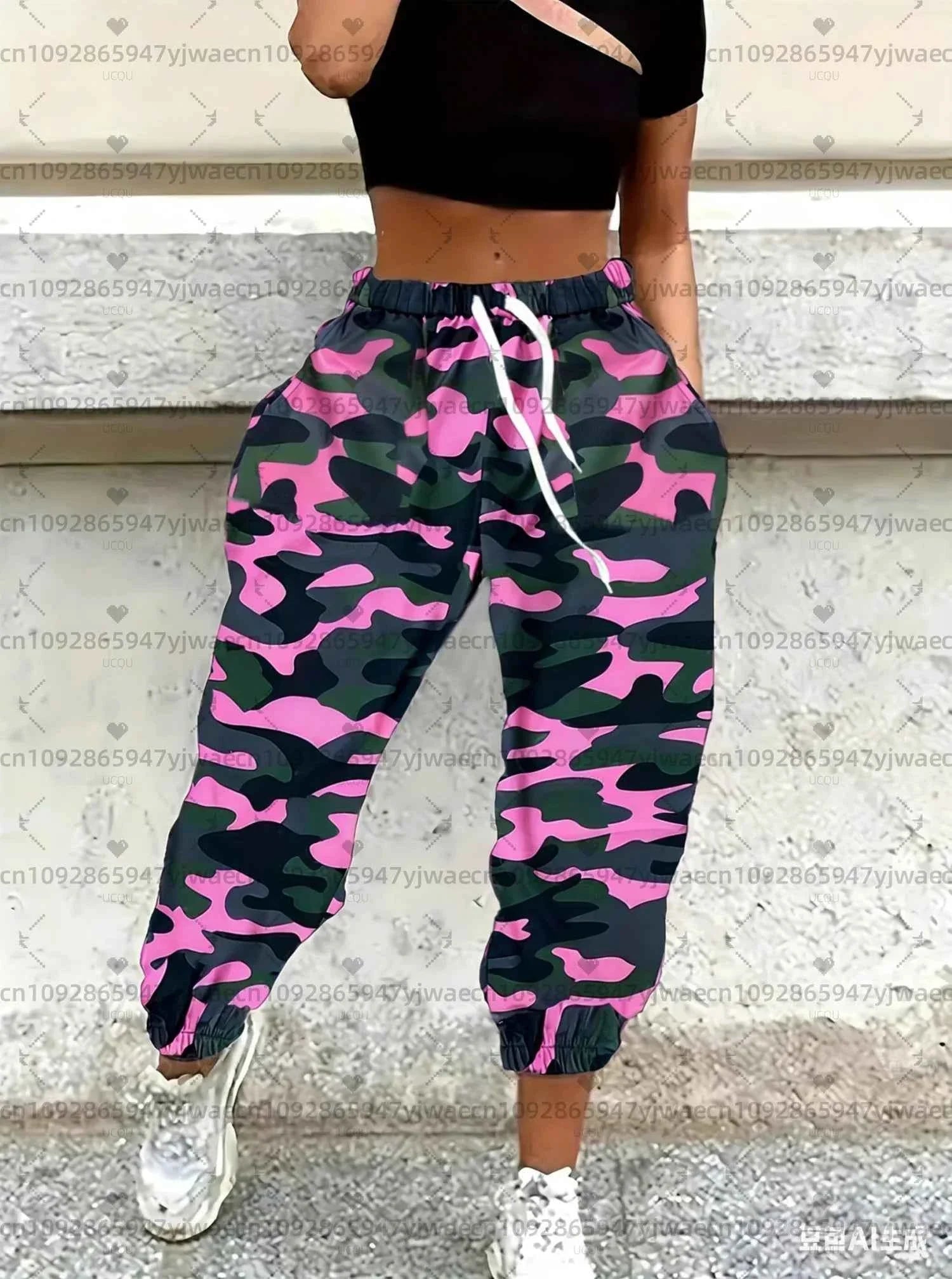Women's Spring Camo Jogger Pants - 3D Print THRIXINE