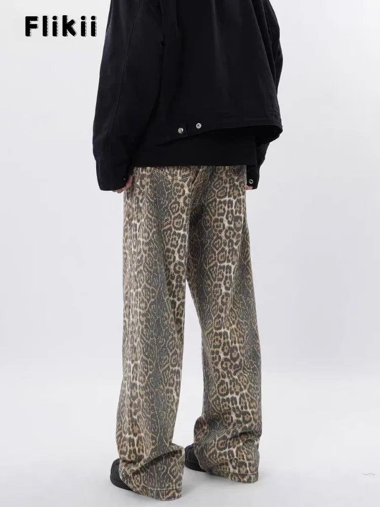 Y2k Vintage Leopard Print Loose Women Jeans Autumn New Classic Straight High Waist Slim Casual Fashion Female Jeans 2024 New Lootquake LLC