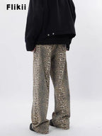 Y2k Vintage Leopard Print Loose Women Jeans Autumn New Classic Straight High Waist Slim Casual Fashion Female Jeans 2024 New Lootquake LLC