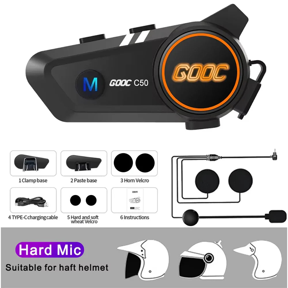 Bluetooth 5.3 Helmet Headset Wireless Hands-free Call Phone Kit Motorcycle Waterproof Earphone MP3 Music Player Speaker for Moto Lootquake LLC