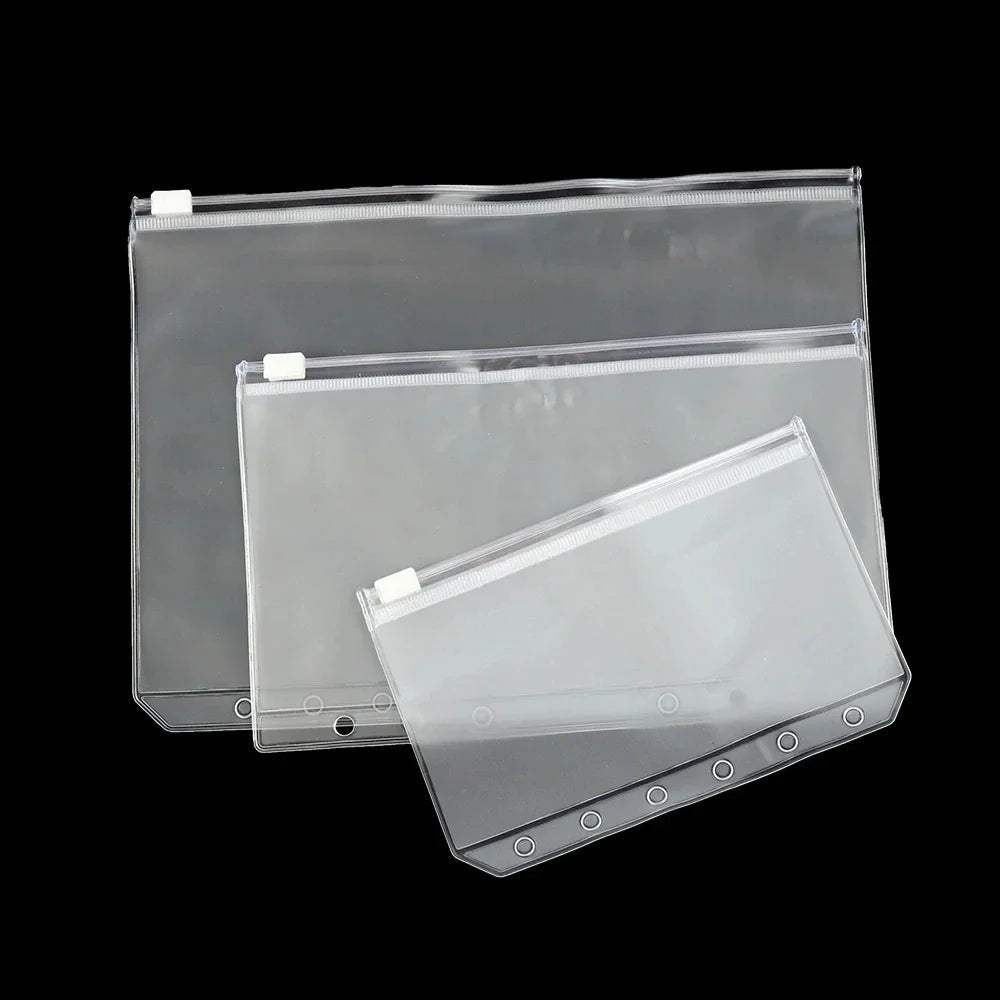 5pcs Transparent Zipper PVC Storage Bag Antioxidant Matte A5/A6 Cash Envelope Information Storage Folder School Office Supplies Lootquake LLC