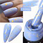 UR SUGAR Blue Color Rubber Base Gel Nail Polish Gold Glitter Base Gel Top Coat Soak Off UV LED Gel Nail Art Varnish Manicure Lootquake LLC