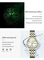 OLEVS Luxury Brand Quartz Watch for Women Stainless Steel Waterproof Ladies Wristwatch Fashion Diamond Dial Women's Watch New In
