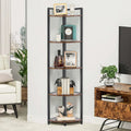 Brown 5 Tier Corner Book Shelf Home Storage Display For Bedroom Office 30cm W x 30cm D x 150cm H Lootquake LLC