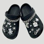 17PCS Fashion Shoe Charms Set Accessories Hole Shoe Buckle Silver Crystal Bear Chain DIY Shoes Decorations Woman Girls Gift Lootquake LLC
