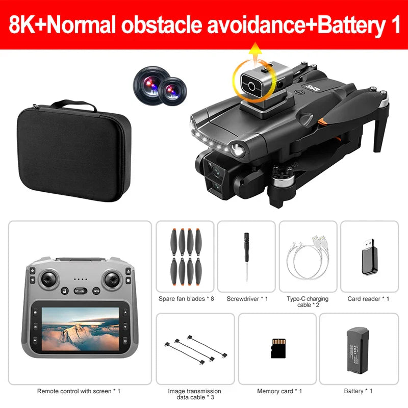 Lenovo V198MAX Drone 8K Profesional FPV Brushless Laser obstacle avoidance Aerial Optical Foldable Quadcopter Mini 4K Dron