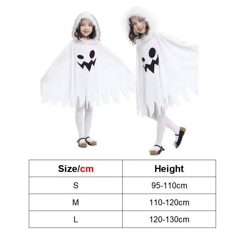 Halloween Cloak Toddler Kids Girls Boys Ghost Hooded Cosplay Costumes White Poncho Cape Christmas Dress Up Lootquake LLC