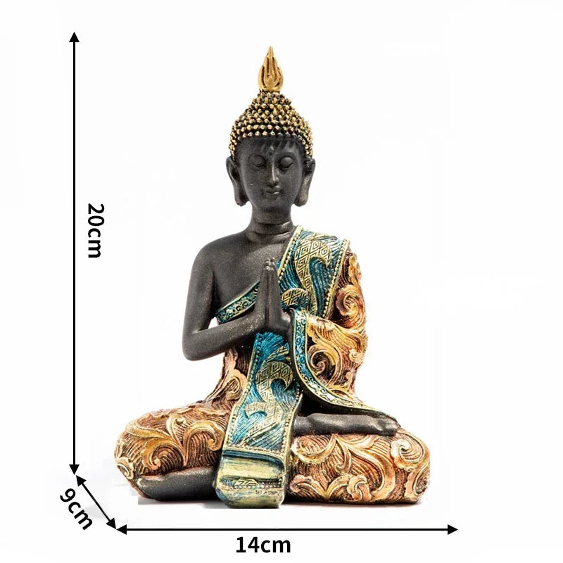 Large Buddha Statue Thailand Buda Buddha Sculpture Green Resin Handmade Buddhism Hindu Fengshui Figurine Meditation Home Decor Lootquake LLC