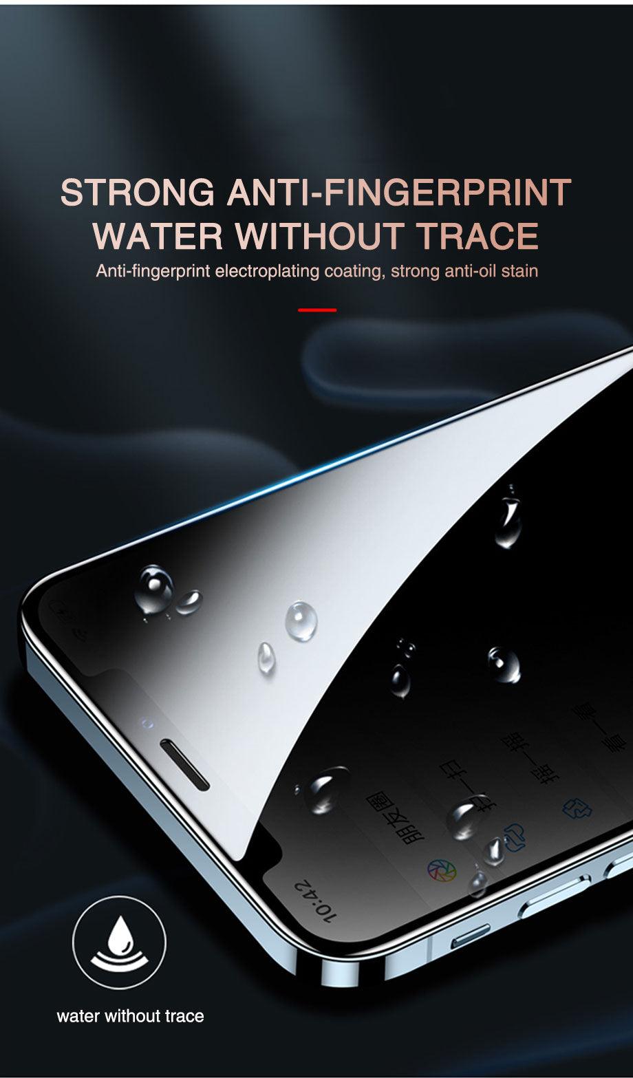 200D Anti Glare Tempered Glass For iPhone 13 12 11 14 Pro Max Mini Privacy Screen Protector iPhone 14 7 8 Plus XR X Screen Glass Anti Spy Tempered Glass Screen Protector Full Coverage Stevvex