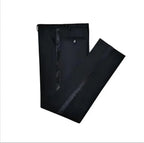 Black Men Pants with Side Satin Stripe One Piece Slim Fit Formal Male Trousers Official Fashion Lootquake LLC