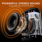 Bluetooth Speaker with LED Display Heavy Bass and 15W Power Waterproof IPX7 for Outdoor Parties Lootquake LLC