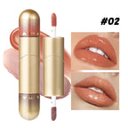 1pcs Double-head lip gloss lipstick, hydrating and moisturizing, foldable, sparkling mirror-like, nourishing lip gloss Lootquake LLC