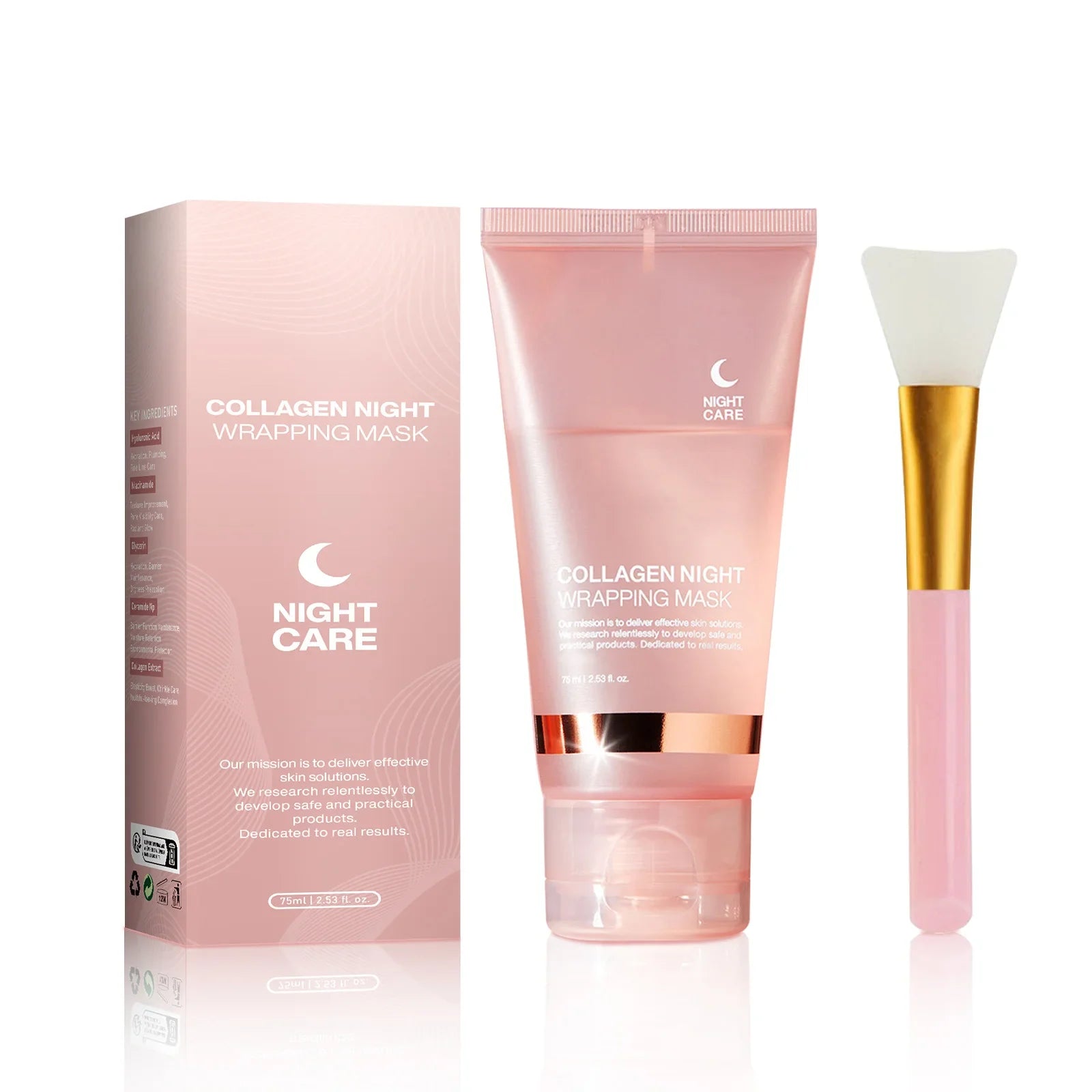 Collagen Night Wrapping MaskReduces Sagging & Dullness Hydrolyzed  Elasticity Hydration Skin Care for All Skin Types Lootquake LLC