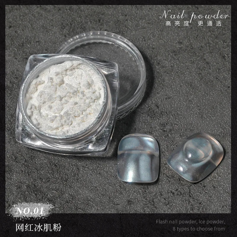Ultra-Fine Aurora Nail Glitter Powder Sparkle Ice Transparent Polish Iridescent Nail Powder Multi Mirror Effect Glitter Dust Lootquake LLC
