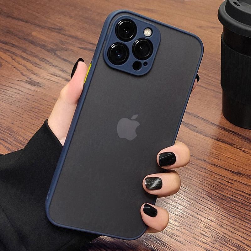 Luxury Shockproof Armor Phone Case For iPhone 11 12 13 14 Pro Max Silicone Clear Hard Cover Protective Hard Back Cover with Soft Edge Bumper Shockproof Anti-Drop Case For iPhone Stevvex