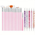 20PCS Nail Art Brush Set for Design, Painting, Drawing, Carving, Dotting, and Manicure Tools - Unscented Acrylic Gel UV Polish
