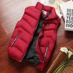2024 New Puffer Sleeveless Coats Mens Solid Color Down Jacket Winter Warm Vest Jacket Men Waistcoat Outwear Windbreaker Clothing