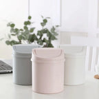 Mini Desktop Bin Small Trash Can Tube With Cover Bedroom Trash Can Garbage Can Clean Workspace Storage Box Home Desk Lootquake LLC