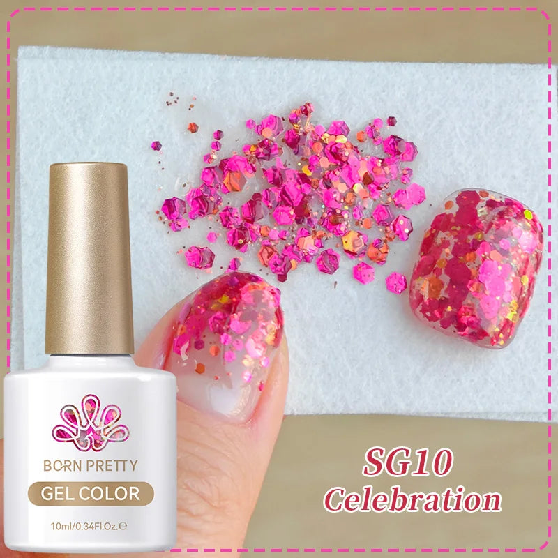 BORN PRETTY 10ml Reflective Glitter Gel Nail Polish Carat Mirage Sparkling Color Shine UV LED Soak Off Semi-Permanant Varnish Lootquake LLC