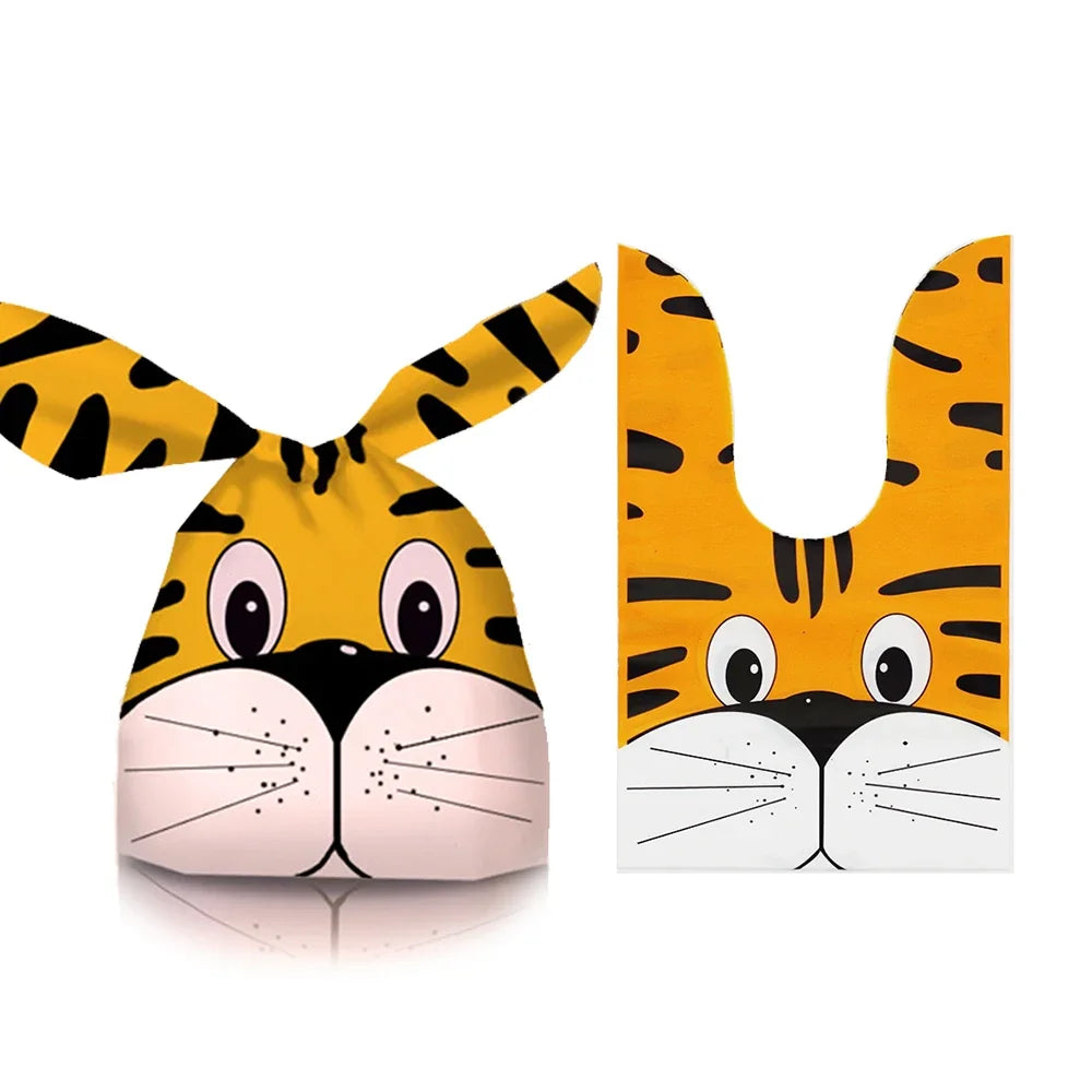 50Pcs Easter Rabbit Ear Bags Cookie Candy Gift Plastic Bags Pouch Baking Packaging for Biscuits Easter Decoration 2024 Birthday Lootquake LLC