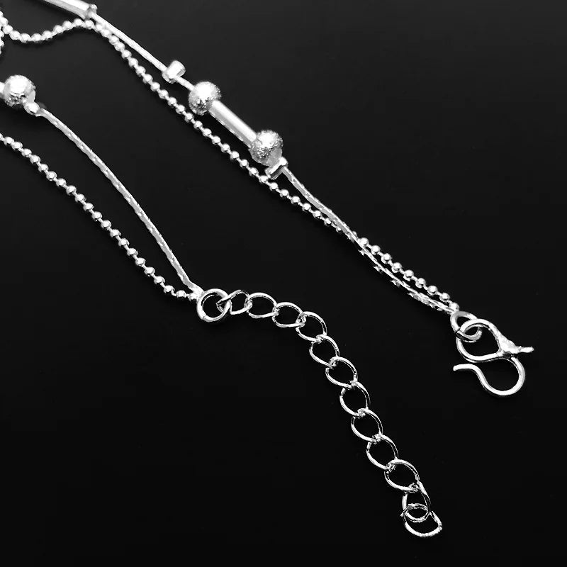 Silver color Stars Anklet Double Layer plated Charms Ankle Bracelet Jewellery Anklets For Women Foot Jewelry Love 2023 new hot Lootquake LLC