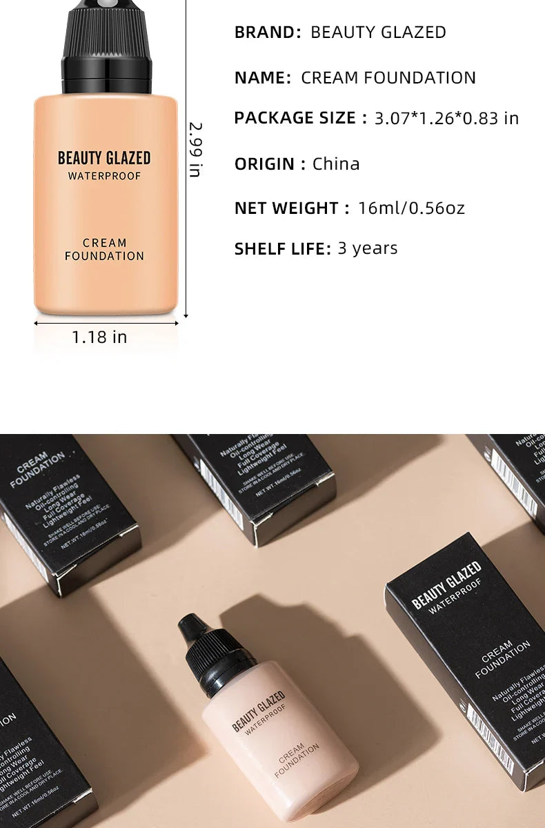 Flawless All Day: 9 Color Waterproof Concealer Foundation For Women Makeup Full Coverage Long Lasting Moisturizing Lootquake LLC