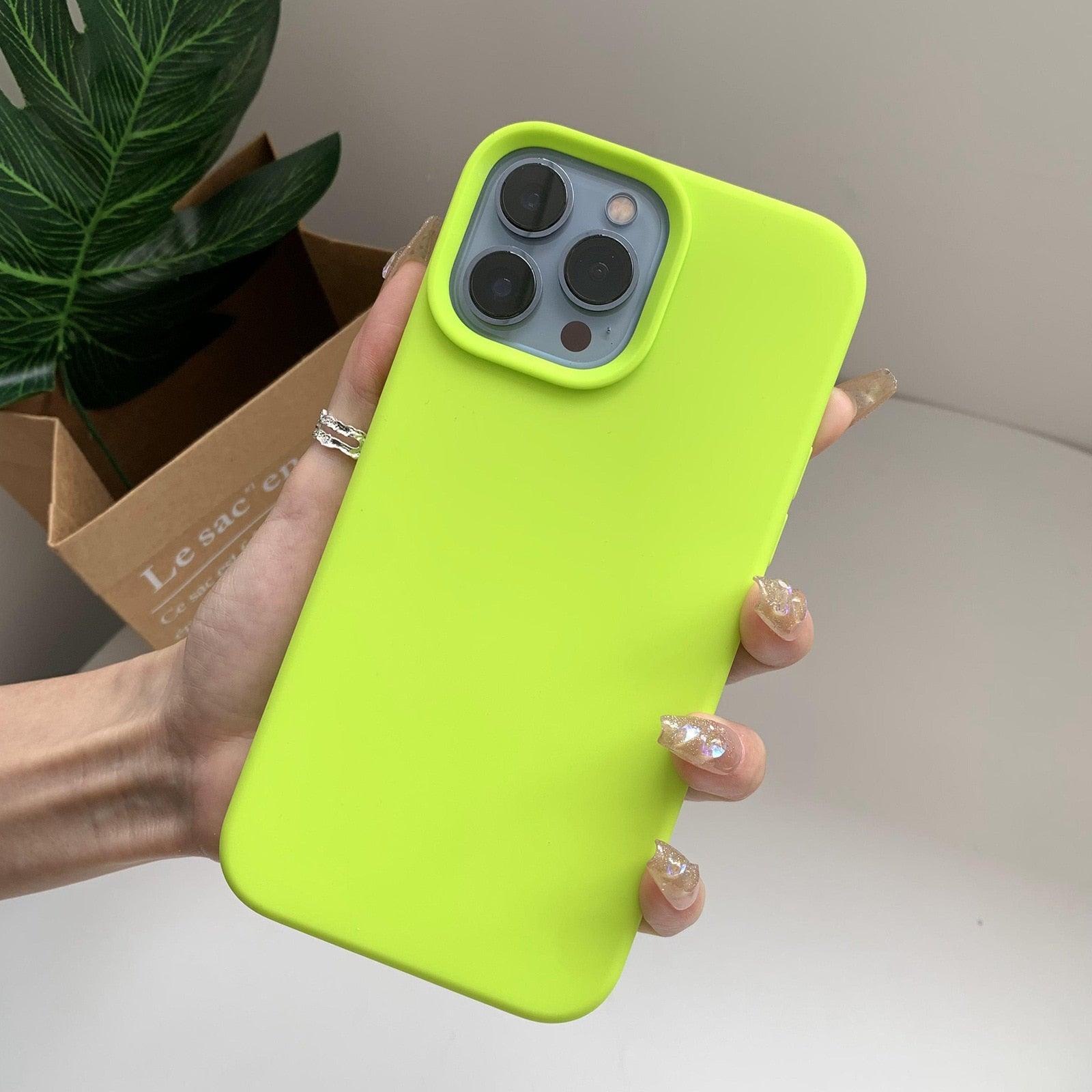 Silicone Soft Thick Protective Rubber Phone Basic Case For iPhone 14 13 Pro Max Case Luxury Silicone Phone Case for iPhone Solid Color Classic Camera Protection Case Stevvex