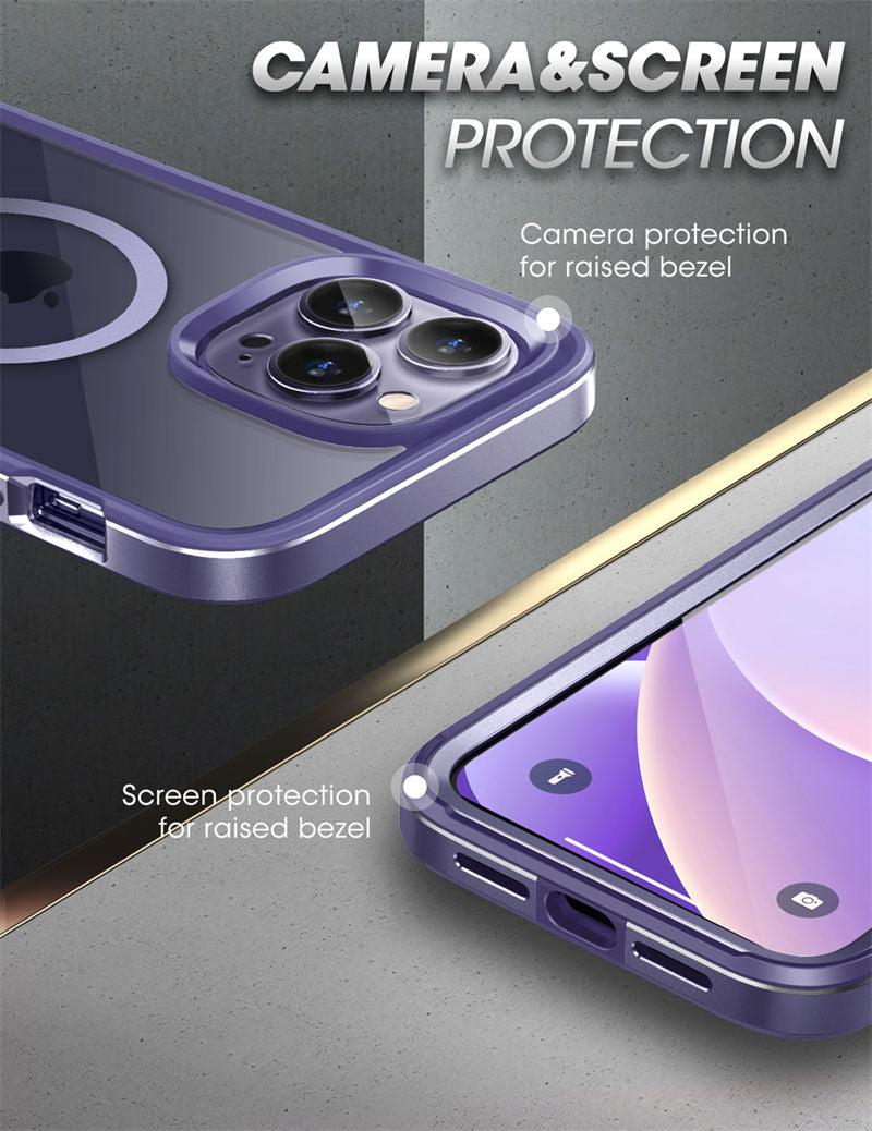 Elegant iPhone 14 Pro Max Case 6.7" Strong Edges Slim Frame Clear Protective Case with Built-in Screen Protector Compatible Shockproof Thin Clear Case Luxury Case For Smartphone Stevvex