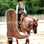 Embroidery Cowboy Boots For Women Knee High Med Calf Vintage Western Cowgirl Boots Women Heeled Casual Shoes Autumn Block Heel Lootquake LLC