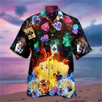 Men's 2024 Casual 3D Shirts Playing Card Printed Fun Shirts Street men's Summer Short Sleeved Clothing Men's Outdoor Clothing