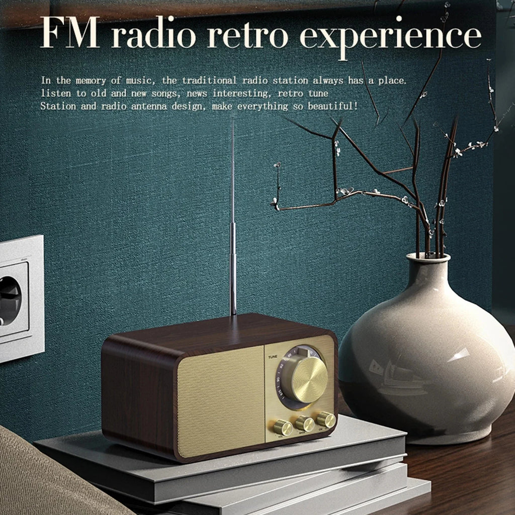 Nostalgic Bluetooth Speaker Bluetooth Sound Retro Classic Speaker Retro Radio Wireless Bluetooth 5.0 Wooden Portable Subwoofer Lootquake LLC