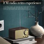 Nostalgic Bluetooth Speaker Bluetooth Sound Retro Classic Speaker Retro Radio Wireless Bluetooth 5.0 Wooden Portable Subwoofer Lootquake LLC