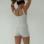 Ribbed U-Neck Bodycon Yoga Romper for Women THRIXINE
