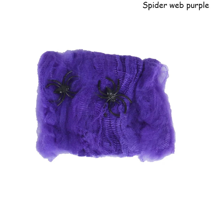 Halloween Decorations Artificial Spider Web Stretchy Cobweb Scary Party Halloween Decoration for Bar Haunted House Scene Props Lootquake LLC