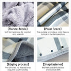 Thick Plaid Blanket Warm Winter Wearable Blanket Adults Office Travel Soft Fleece Throw Blankets With Button Home Shawl Lootquake LLC