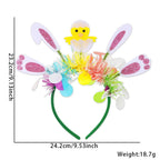 Easter Rabbit Headband with Colorful Egg Strip And Button Holiday Party Accessory Egg Chick Headdress for Easter Celebrations Lootquake LLC