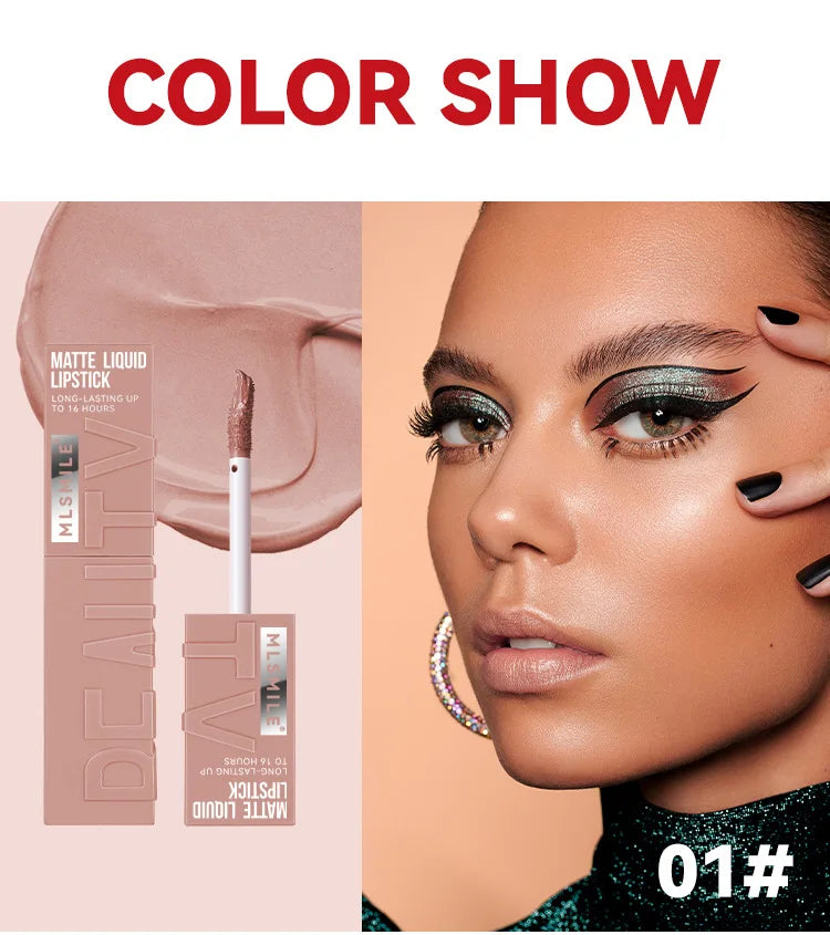 Matte Liquid Lipstick 6 Colors Long Lasting Lip Ink Lip Tint Non-stick Cup Nude Lip Gloss Waterproof Cosmetics Make Up