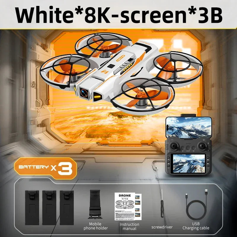 Lenovo Drone With screen RC 8K Professional HD Aerial Photography GPS Laser obstacle avoidance Three-axis gimbal Aircraft