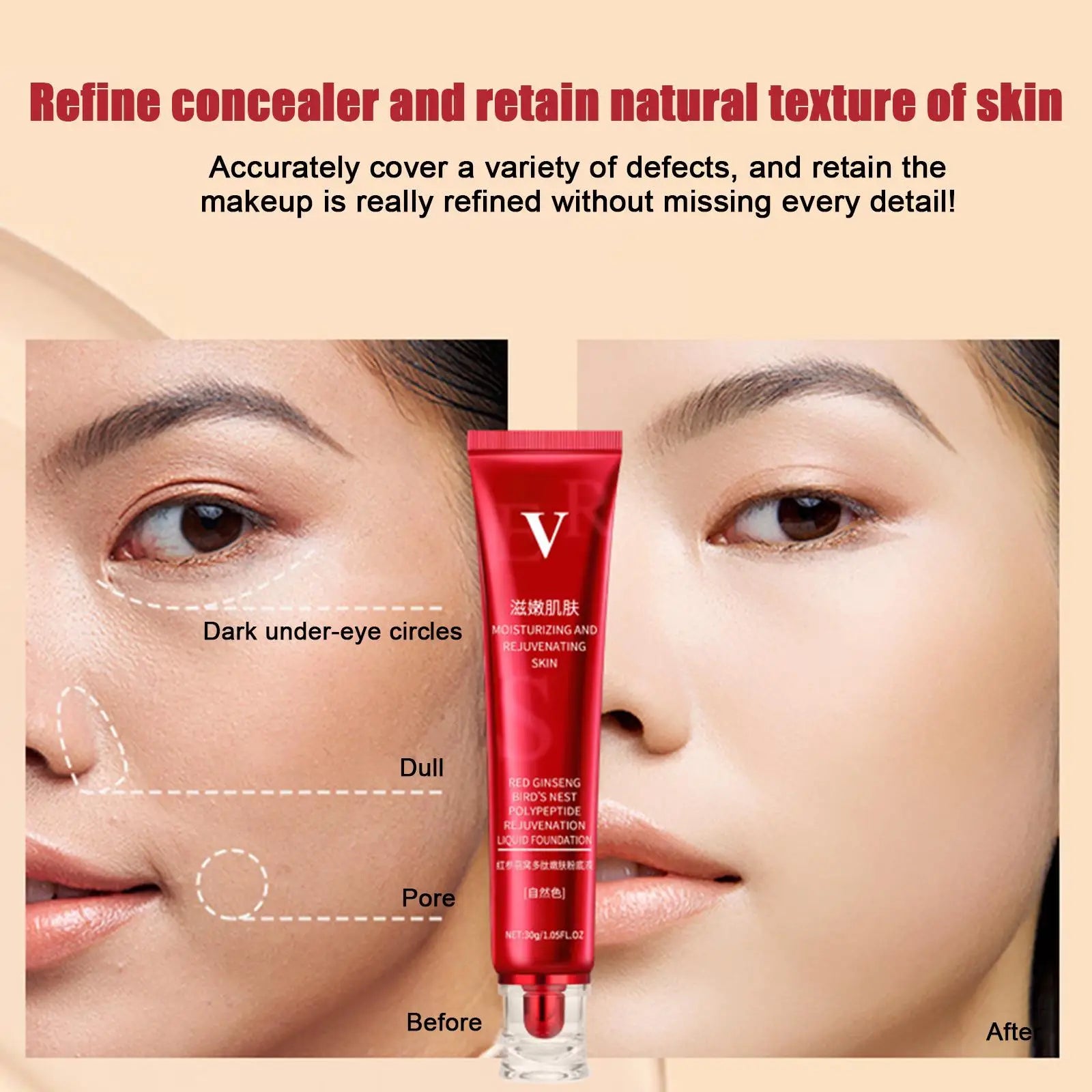 FV Foundation Liquid Cream Makeup Waterproof Base Concealer Oil-control Hydrating Cream Long-lasting Oil Conrol Concealer