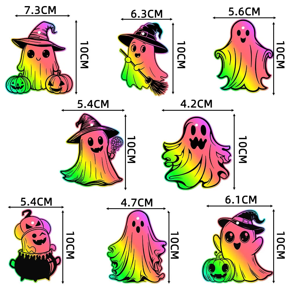 Adhesive Wallpaper for Wall Halloween Ghost, Scary Scratch Art DIY Decals for Haunted House Party Supplies Home Decor Lootquake LLC