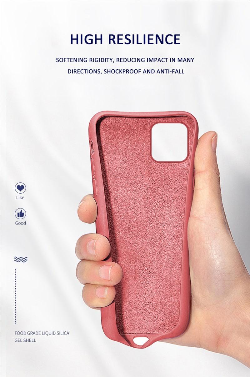 Unique Solid Color Soft Silicone Phone Cases For iPhone 13 12 11 14 Pro Max X XR XS Case For iPhone 12 13 Pro 7 8 SE Cover Silicone Phone Cover Ultra Slim Shockproof Protective Case for iPhone 14 Stevvex