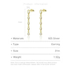 ANDYWEN 100% 925 Sterling Silver Gold Spicy Earring Chain Ovals Locker Earring Women Pendientes Luxury Fine Jewelry 2023 Clips