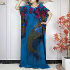 2024 Latest Muslim Sets Women Clothing Cotton Floral Loose Dashiki Long Dress African Abaya Dubai Traditional Islamic Clothing