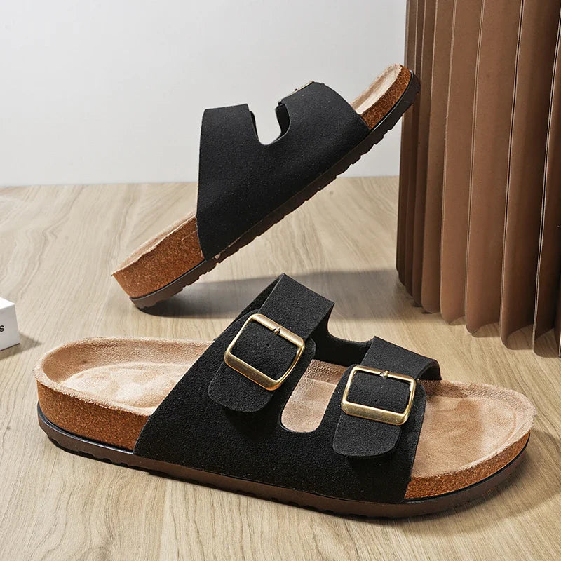 Brand Men Women Sandals Summer Designer Couple Cork Clogs Sandals Luxury Classic Unisex Mules Beach Slide With Adjustable Buckle Lootquake LLC