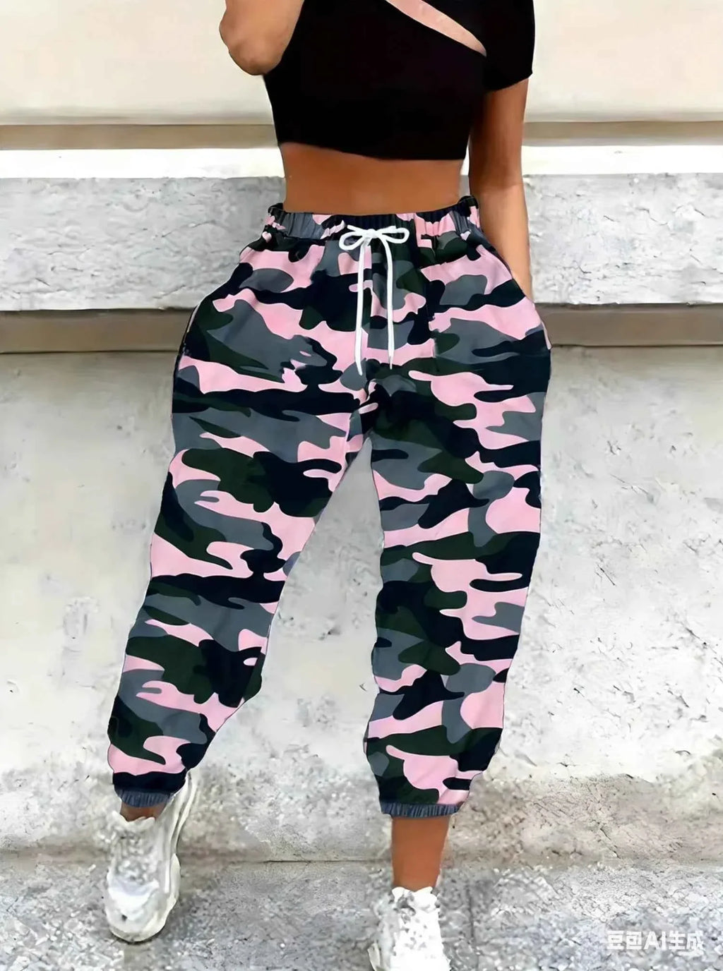 Women's Spring Camo Jogger Pants - 3D Print THRIXINE